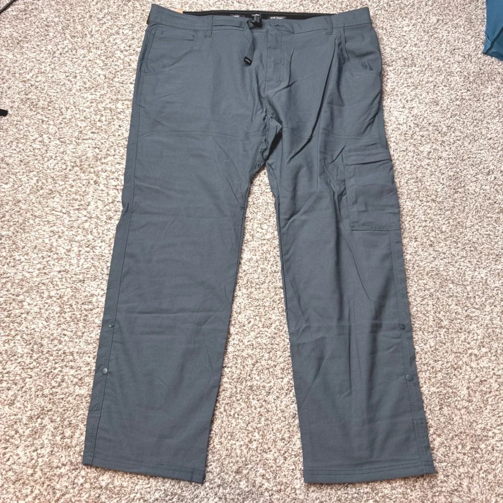 PrAna 42x30 Stretch Zion II Slim Pants Blue Grey Tapered‎ Leg Hiking Outdoor New